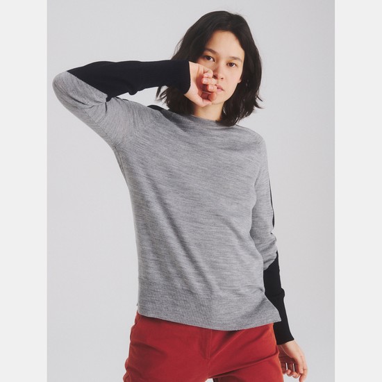 Aigle The Eco-designed Colour-block Jumper Jumpers Women Grey ZA-67150